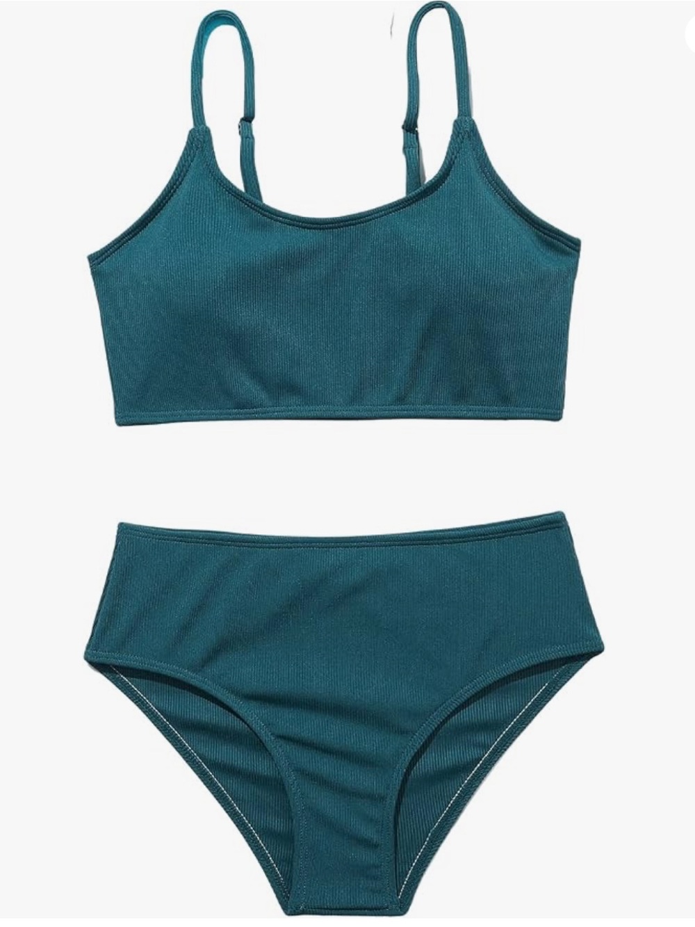 BARELY WORN - Teal Ribbed Two-Piece Bikini Set